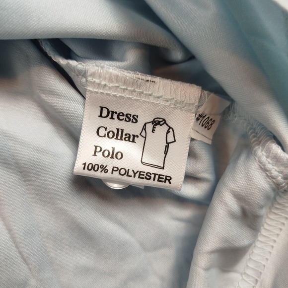 NWOT Collars and Co Collar Polo Golf Shirt Mens Large Light Blue Solid Flat - Picture 7 of 11